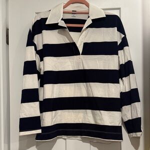 Old Navy Striped Rugby-Style Shirt in Navy & White